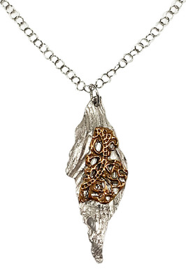 HOURI BORJIAN - PETAL NECKLACE, STERLING SILVER & BRONZE - MIXED MEDIA