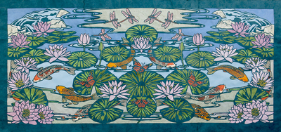 LORRAINE BUBAR - POND PEACE - PAPER CUT - 48 x 23