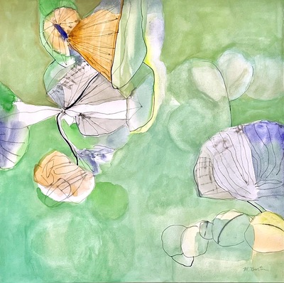 MARSHA BOSTON - UNTITLED - WATERCOLOR & PEN & INK - 22 X 22