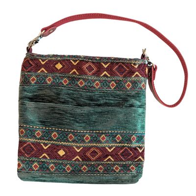PATT BUCHANAN - GRN & RED MEDIUM HANDBAG - FIBER