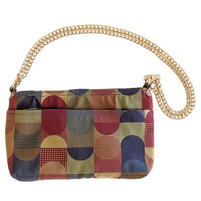 PATT BUCHANAN - RED, PURPLE, GRN CIRCLE HANDBAG - FIBER