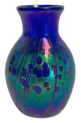 JON AND SHERI BUSH - COLBALT VASE - GLASS - 4X6X4