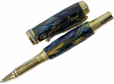 TOM BORUSKY - HAWAII FIRE TRITON ROLLER BALL PEN - RESIN