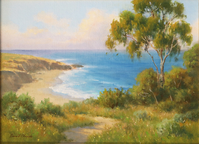 DAVE CHAPPLE - SECLUDED COVE - OIL ON BOARD - 12 X 16