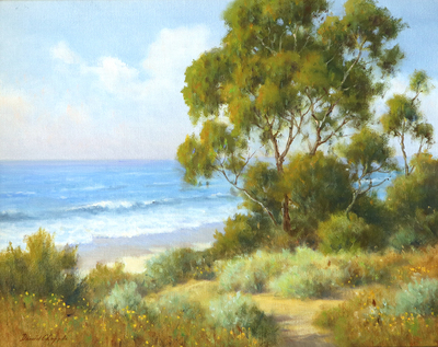 DAVE CHAPPLE - SURFER'S PATH - OIL ON BOARD - 20 X 16
