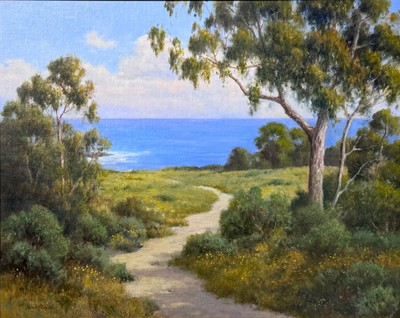 DAVE CHAPPLE - COASTAL BLUFFS MEADOW - OIL ON LINEN BOARD - 30 X 24