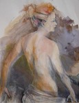 SANDY CLARK - MARY IN MOTION - WATERCOLOR - 15 X 22
