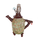 MARIA COUNTS - OWL TEAPOT - CERAMIC - 9 X 11.5 X 4