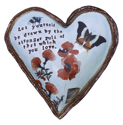 MARIA COUNTS - LET YOURSELF BE DRAWN HEART - CERAMIC - 6.5 X 1 X 7