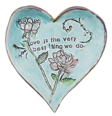 MARIA COUNTS - "LOVE IS THE VERY BEST THING WE DO" HEART - CERAMIC - 5.5  6