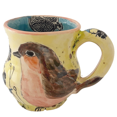 MARIA COUNTS - BIRD MUG - CERAMIC - 6 X 4.5 X 4.5