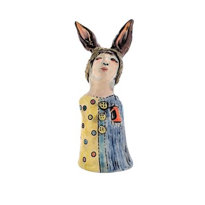 MARIA COUNTS - #1 SM BUNNY SCULPTURE - CERAMIC - 2 X 4.5 X2
