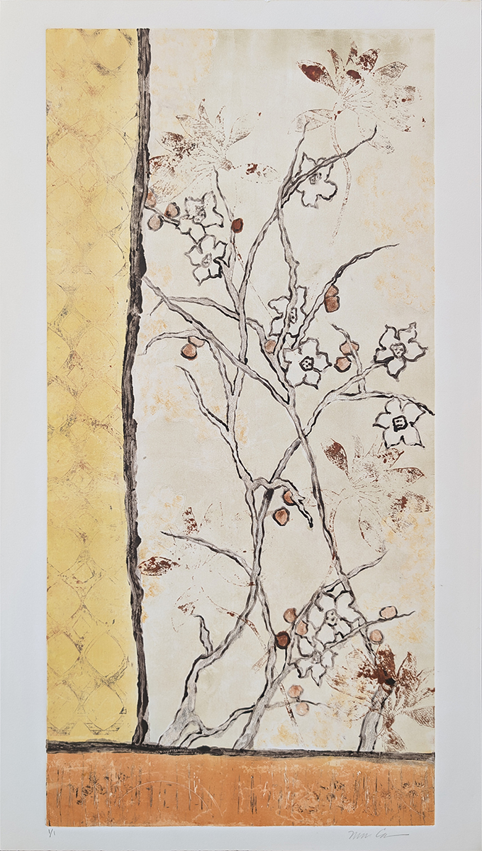 MIMI CORA - SAKURA AWAKENING - MONOPRINT - 13.5 X 28