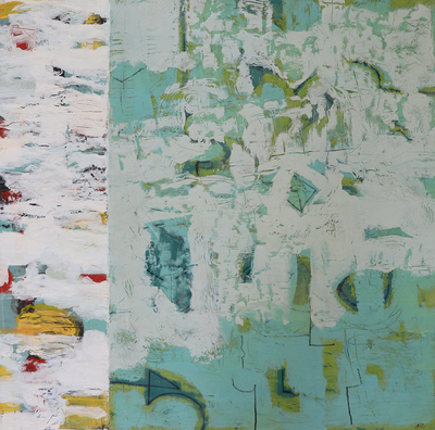 NICK CAPACI - SHALLOW WATER - ENCAUSTIC ON PANEL - 24 X 24