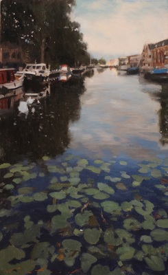 PHIL COUTURE - REFLECTION - OIL ON BOARD - 18 X 11