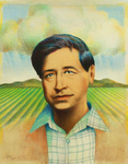 RAUL COLON - CESAR ESTRADA CHAVEZ - WATERCOLOR & PENCIL - 10.25 X 13