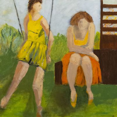 SUSAN COSTES - LAZY DAY - OIL ON CANVAS - 30 X 30