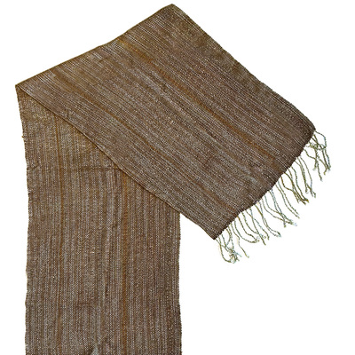 DEANNA DEEDS - BEIGE, LIGHT GREEN SHAWL - FIBER