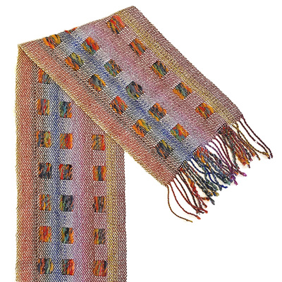 DEANNA DEEDS - SQUARES SCARF, MULTI COLOR - FIBER