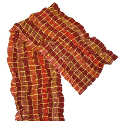 DEANNA DEEDS - ELASTIC TENCEL SCARF-DEEP RED/SALMON - RAYON