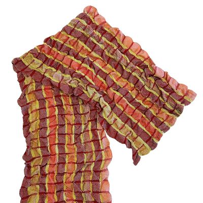 DEANNA DEEDS - ELASTIC TENCEL SCARF- RED AND LIME GREEN - RAYON