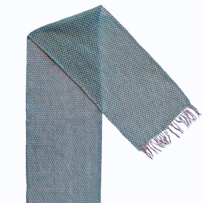 DEANNA DEEDS - BLUE & GREY LENO SCARF - FIBER