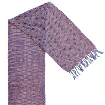 DEANNA DEEDS - LENO SCARF BLUE/RED - FIBER