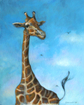 MARY NEWELL DEPALMA - GIRAFFE - ACRYLIC - 10 X 12