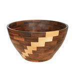 MICHAEL EVANS - MEDIUM WALNUT & MAPLE SEGMENTED BOWL - WOOD - 19 X 5.5 X 10