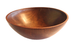 MICHAEL EVANS - WALNUT BOWL, BRASS INLAY - WOOD - 13.5 X 13.75 X 5