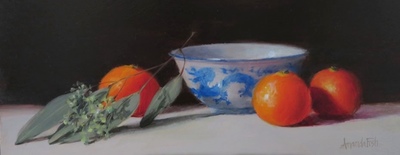 AMANDA FISH - DRAGON BOWL AMANDA FISH - DRAGON BOWL - OIL ON BOARD - 12 x 5