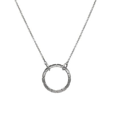 BILL GALLAGHER - NECKLACE W/ CARVED TRIANGLE WIRE RING - STERLING SILVER