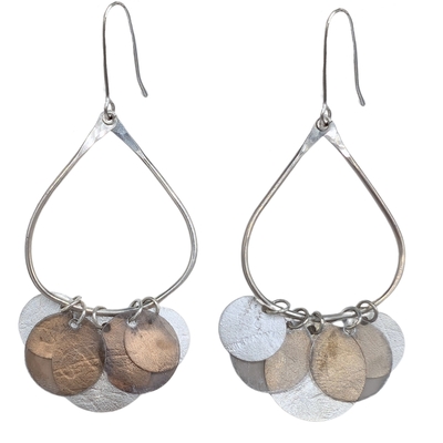 BILL GALLAGHER - TEARDROP EARRINGS, SILVER & MICA - STERLING SILVER