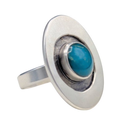 BILL GALLAGHER - RING W/ TURQUOISE STATEMENT - STERLING SILVER