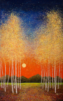 MELISSA GRAVES BROWN - RISING SUN GROVE WITH FOOTHILLS - ACRYLIC ON CANVAS - 30 X 48