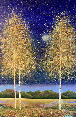 MELISSA GRAVES BROWN - FALL MOONLIGHT - ACRYLIC ON CANVAS - 24 X 36