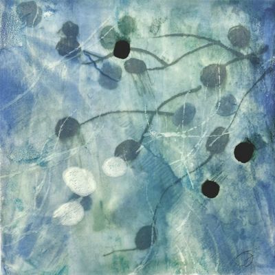 JANE GUTHRIDGE - LIGHT THRU WATER - ENCAUSTIC - 12 X 12