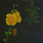 JAMES GROLEAU - HOLLYHOCK - MEZZOTINT - 8 X 8