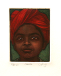 JAMES GROLEAU - CHAMBA - MEZZOTINT - 3 X 4