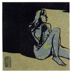 DIRK HAGNER - ORIGAMI NUDE 8 - AQUATINT, CHINE COLLE - 5 5/8 X 5 5/8