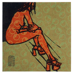 DIRK HAGNER - ORIGAMI NUDE 10 - AQUATINT, CHINE COLLE - 5 5/8 X 5 5/8