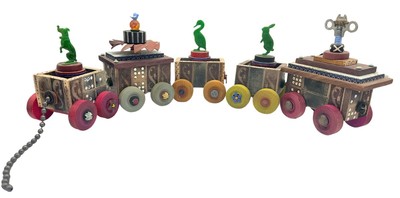 BRIDGET HOFF - PASSENGER TRAIN - MIXED MEDIA - 21.5 X 6 X 4