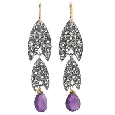 JIVITA HARRIS-CASEY - DAPHNE EARRINGS W/ AMETHYST - STERLING & GEMSTONE