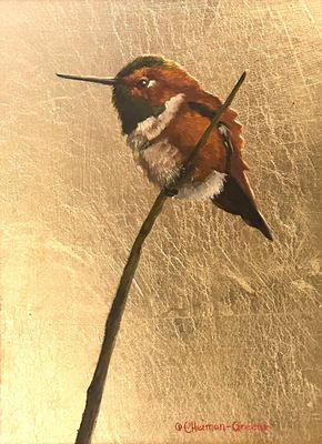 CAROL HEIMAN-GREENE - ANNA'S - OIL ON PANEL - 6 X 8