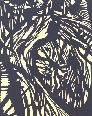 AMY HERNANDEZ - SELF PRESERVATION (2ND COLOR) - WOODBLOCK - 8 x 10