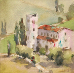 JULIE HILL - TUSCAN HOLIDAY - WATERCOLOR - 6 X 6
