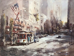 JULIE HILL - POWELL STREET - WATERCOLOR - 16 x 12