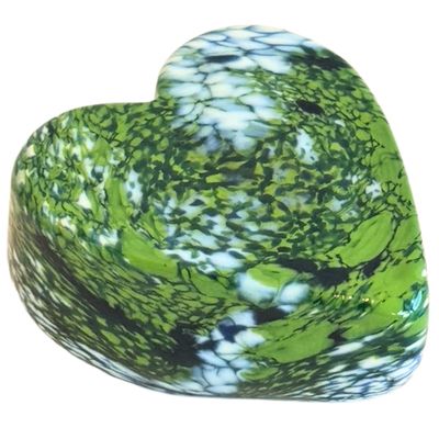 KEN AND INGRID HANSON - MEADOW HEART PAPERWEIGHT - GLASS