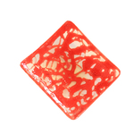 LEONA HAWKS - SOAP DISH-RED/CLEAR - GLASS - 5 X 6