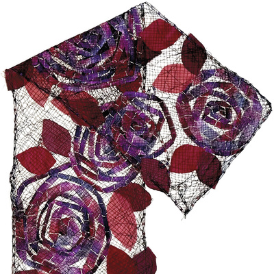 MARY HAMMOND - PURPLE SPARKLE ROSE SCARF - FIBER